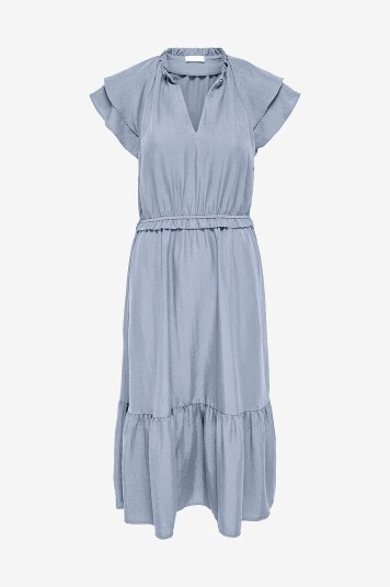 JDY - jdyTrain Frill Midi Dress wvn E - Blå
