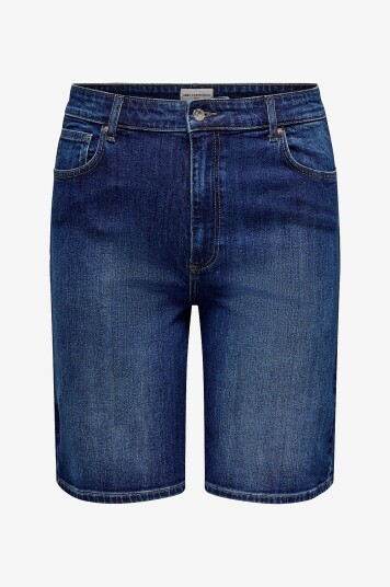 Only Carmakoma Jeans shorts Carsonny HW Wide Blå
