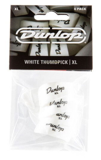 Dunlop White Plastic Thumbpicks Ex Large Pack of 4 Dunlop White Plastic Thumbpicks Ex Large Pack of 4