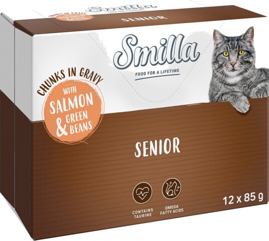 Smilla Våtfôr Senior Fresh Pouch Biter I Saus Med Grønnsaker Laks Og Grønne Bønner 24 X 85 G Smilla Våtfôr Senior Fresh Pouch Biter I Saus Med Grønnsaker Laks Og Grønne Bønner 24 X 85 G