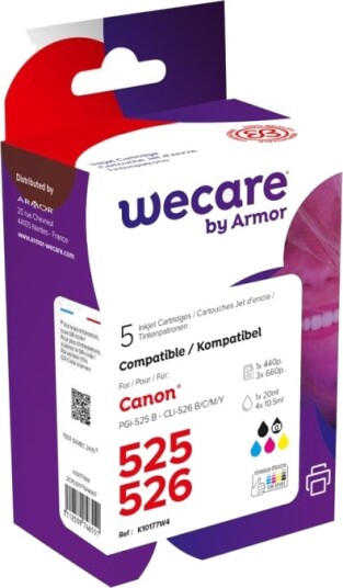 WeCare Canon CLI 526/PGI 525 kompatible blekkpatroner 5 pk K10177W4