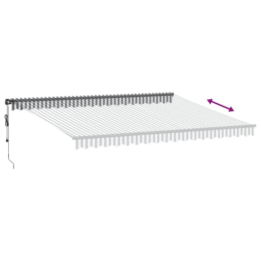 Automatisk uttrekkbart markise antrasitt og hvit 450x350 cm