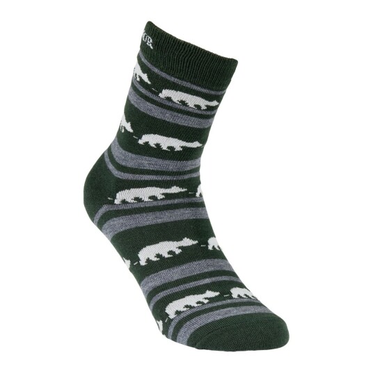 Gridarmor Striped Bear Merino Socks Green/grey/white 36-39