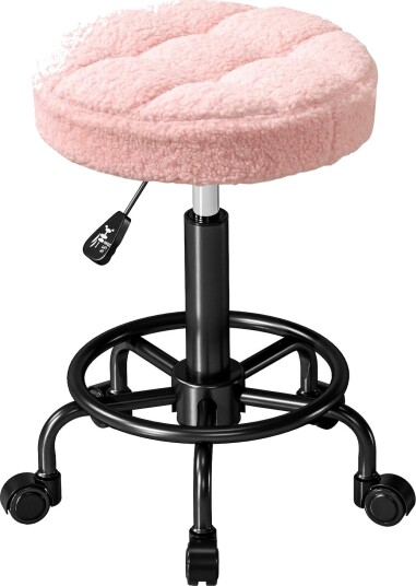 Justerbar rosa rullekrakk – 360° svingbar 50 66 cm Høyde Justerbar rosa rullekrakk – 360° svingbar 50 66 cm Høyde