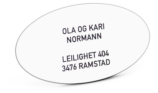 Postkasseskilt ovalt hvit Postkasseskilt ovalt hvit