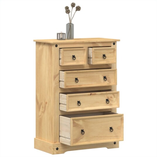 Kommode Corona 80x43x114 cm heltre furu 8721012879119 Kommode Corona 80x43x114 cm heltre furu 8721012879119