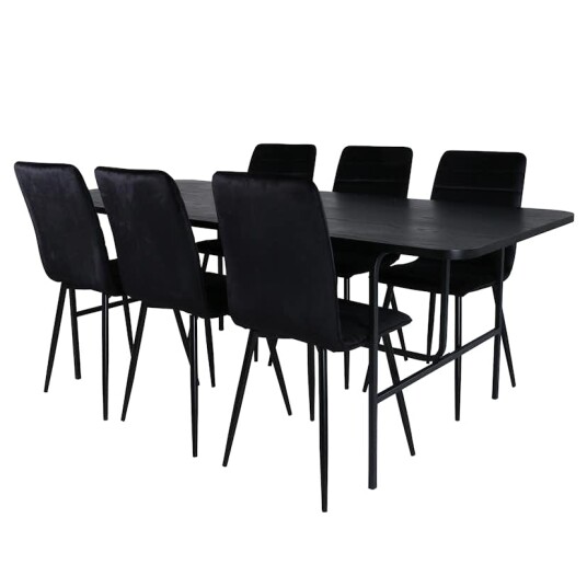 Venture Home Spisegruppe Venture Home Chicago med 6 Walerina Stoler Fløyel GR22157