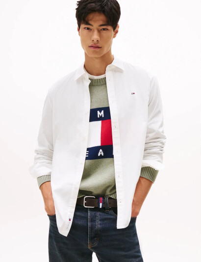 Tommy Jeans Tjm Reg Poplin Shirt - White - XXL