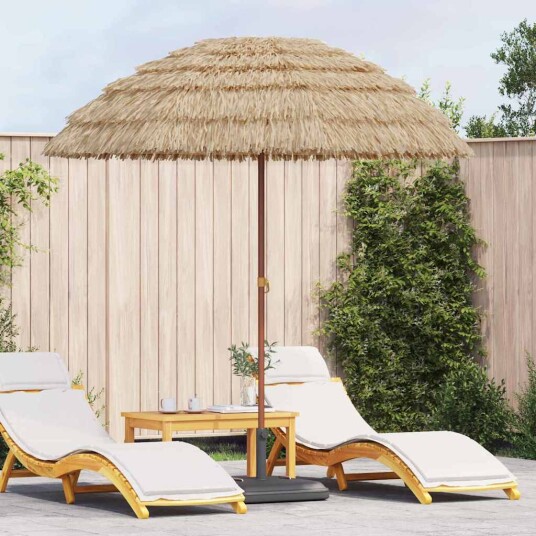 vidaXL Strandparasol Brun Ø 206 x 209.5 cm Stål