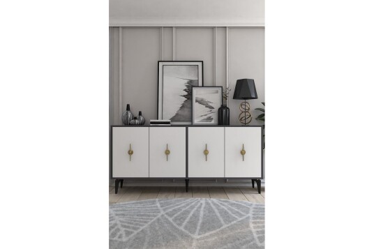 Thylen Konsollbord 180 cm Antrasitt/Hvit