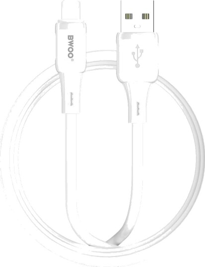 Bwoo 3A Silikonkabel X329l Usb Lightning 3A 1M Hvit