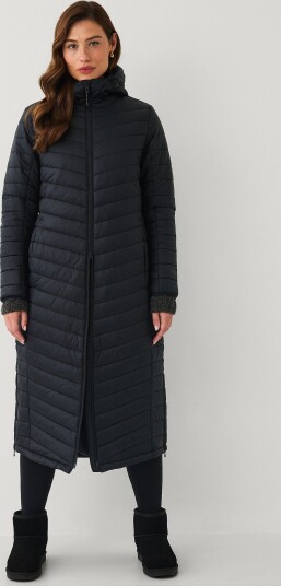 Áhkká   Parka Long Quilted Parka Ltw   Svart