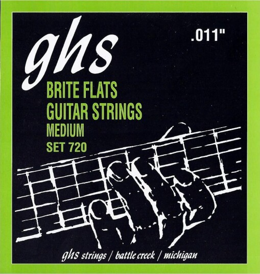 Ghs 720 Brite Flats Flatwound Medium 011-050