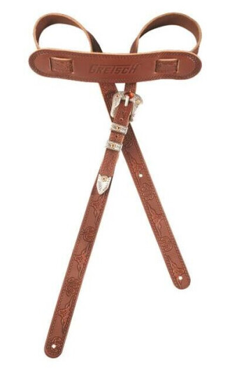 Gretsch Vintage Tooled Guitar Strap Walnut Leather Gretsch Vintage Tooled Guitar Strap Walnut Leather