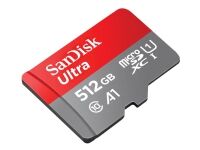 SanDisk Ultra - Flashminnekort (microSDXC til SD-adapter inkludert) - 512 GB - A1 / UHS Class 1 / Class10 - microSDXC UHS-I