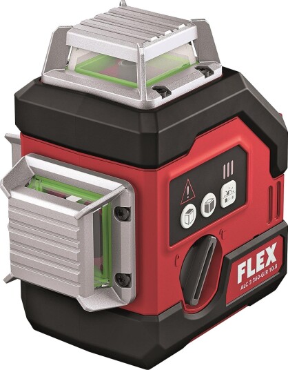Flex Batteri ALC3 × 360 10.8 G/R Krysslinjelaser Uten Og Lader, Grønn Laser