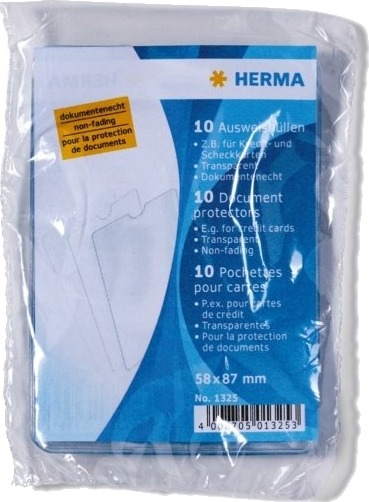 Herma Id Kortholdere Pakke Med 10 For Kredittkort Sjekkkort 58 X 87 Mm 1325