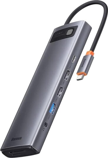Baseus 12-i-1 USB-C Dokkingstasjon Grå