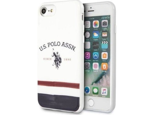 Dėklas Us Polo Assn Us Polo Ushci8pcstrb Iphone 7/8/Se 2020 Balta/Baltas Tricolor Pattern Collection