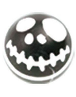 Jack Skellington Head Svart og Hvit Akrylkule Strl 5 mm kule til 1.6 mm stang