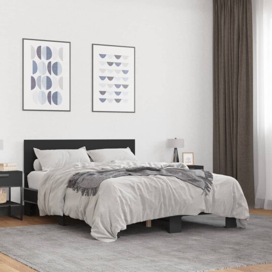  Sengeramme svart 120x190 cm konstruert tre og metall 8721102614989