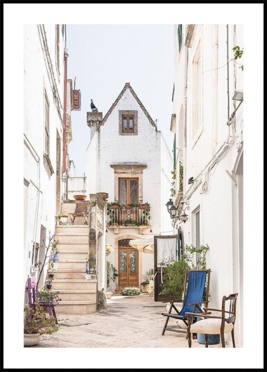 Alley in Locorotondo Italy Plakat Plakat / 40x50cm Alley in Locorotondo Italy Plakat Plakat / 40x50cm