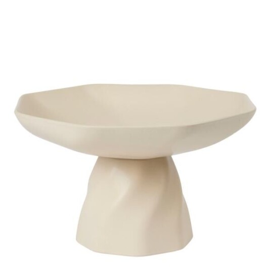 Broste Copenhagen Limfjord fat på fot 28 cm beige Broste Copenhagen Limfjord fat på fot 28 cm beige