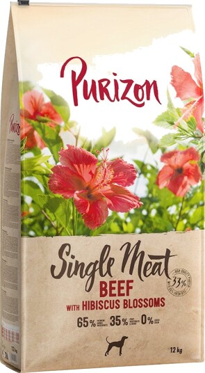 Purizon Tørrfôr Adult Single Meat Dog Storfekjøtt Med Hibiskusblomster Kornfri 2 X 12 kg Purizon Tørrfôr Adult Single Meat Dog Storfekjøtt Med Hibiskusblomster Kornfri 2 X 12 kg