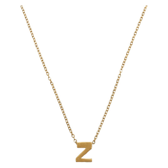 Timi of Sweden Viola Letter Necklace Stainless Steel Gold Z