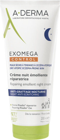 A-Derma Exomega Control Nattkrem for Tørr og Atopisk Hud 200 ml A-Derma Exomega Control Nattkrem for Tørr og Atopisk Hud 200 ml