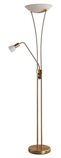 Lindby Felicia uplight med leselampe, messing