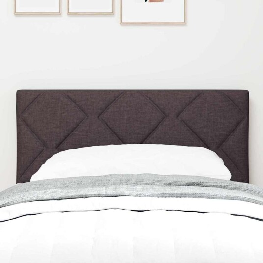 LED Hodegavl Diamantblokker Design Mørk Brun 80 cm Stoff
