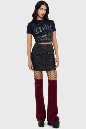 Killstar  Goth Kort skjørt Velvet Frame Skirt XS til XXL Damer svart