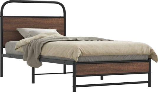  Sengeramme uten madrass brun eik 107x203 cm konstruert tre 8721158565723