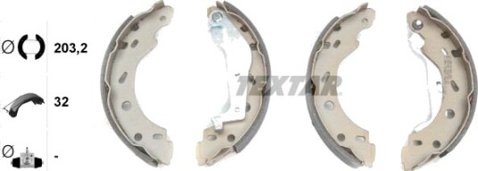 Bremsesko sett TEXTAR 91057400 Bremsesko sett TEXTAR 91057400