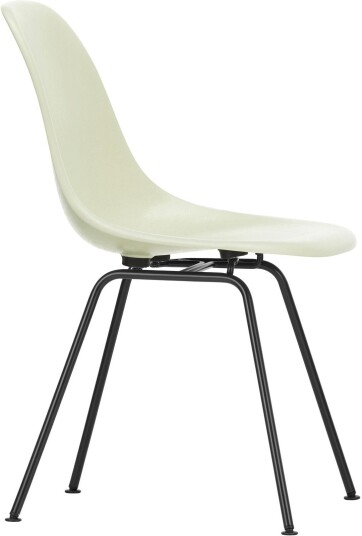 Vitra - Eames Fiberglass Chair Dsx 01 Parchment Basic Dark Spisestoler Charles & Ray Hvit Metall/syntetisk