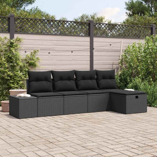 vidaXL Sofa sett 6 stk. polyrotting