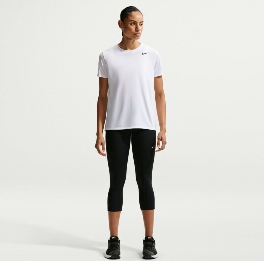Nike Trenings T skjorte Dri fit Rlgd Hvit/svart Kvinner størrelse X Large
