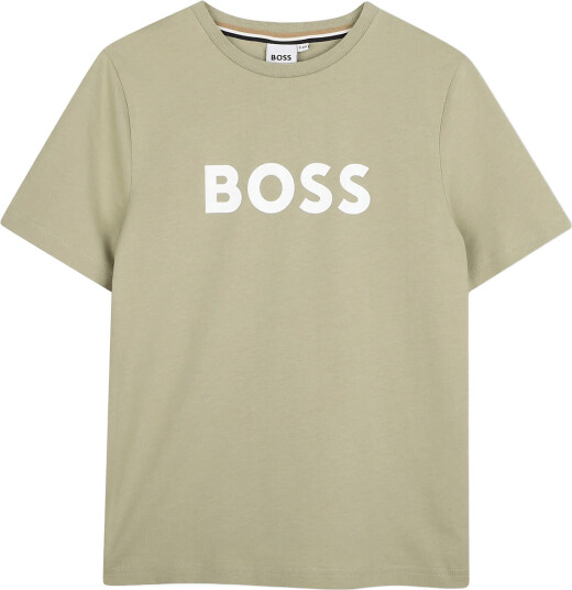BOSS Short Sleeves Tee Shirt Khaki green 140