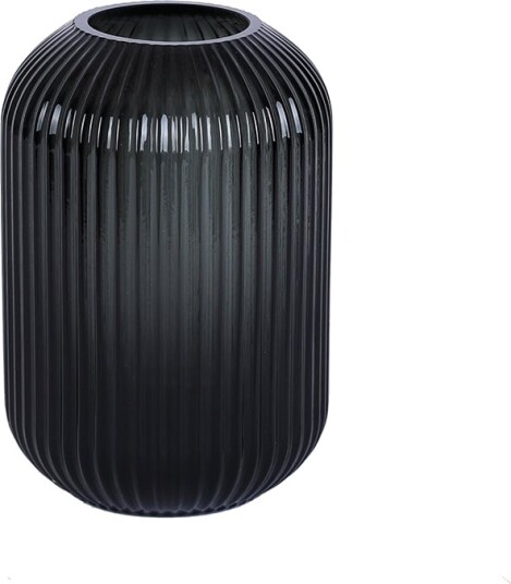 Nova Edge Vase m/riller Sort 22cm