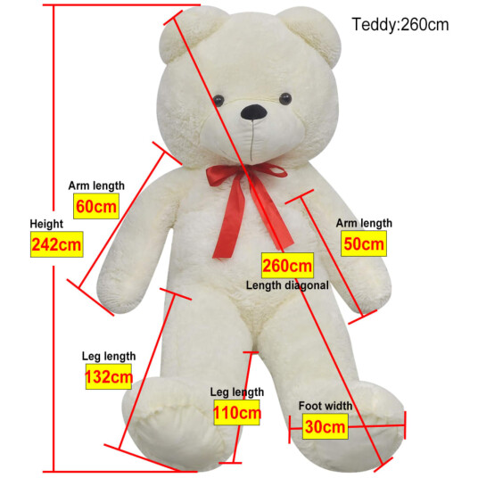 vidaXL Plysjbamse hvit 242 cm vidaXL Plysjbamse hvit 242 cm