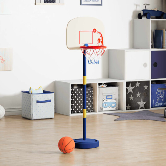  Basketballstativ med ball og pumpe justerbar høyde 90/121 cm