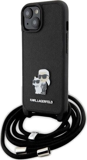 Karl Lagerfeld Mobildeksel iPhone 15 Plus Saffiano Crossbody Svart