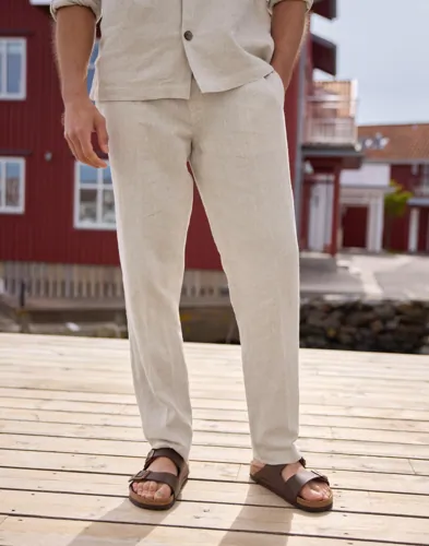 Selected Homme SLH196 Straight Leroy Sun Pant Noos Linbukser Beige