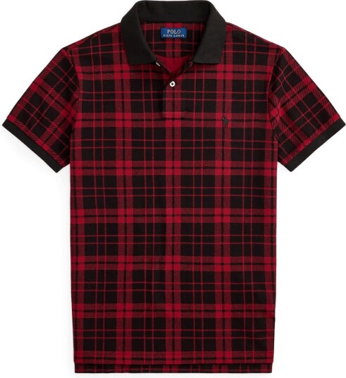 Polo Ralph Lauren Custom Slim Fit Plaid Mesh Polo Shirt WINDSOR COURT PLA XS