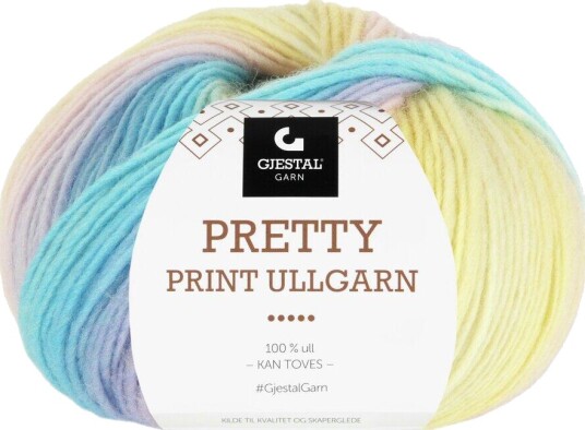 Gjestal, Pretty Print Ullgarn 508 Pastellfarget print Gjestal, Pretty Print Ullgarn 508 Pastellfarget print