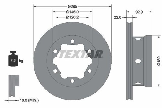 Bremseskive TEXTAR 92089803 Bremseskive TEXTAR 92089803