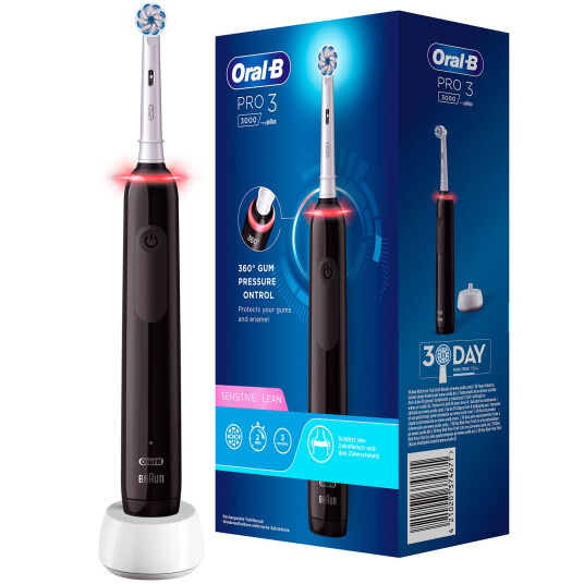 Oral B Pro 3 3000 Sensitive Clean Elektrisk tannbørste SVART Oral B Pro 3 3000 Sensitive Clean Elektrisk tannbørste SVART