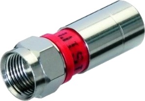 Wisi Koaksialplugg F-Type DV 10 N Sølv/Rød 100 Stk