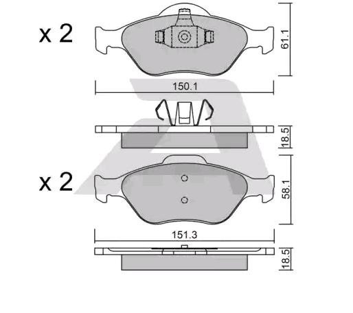 Bremseklosser AISIN BPFO-1008 Bremseklosser AISIN BPFO-1008